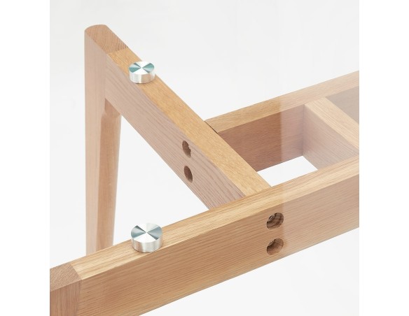 Petite table à diner ronde ANGELA en verre transparent - à 100 cm