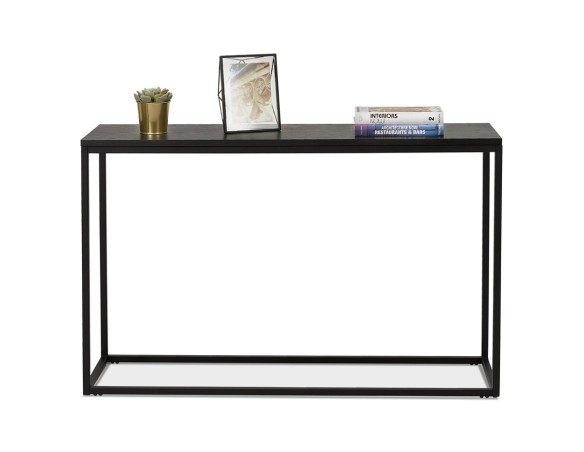 Table console style industriel RIVER en bois et métal noir
