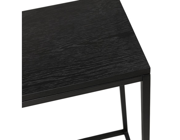 Table console style industriel RIVER en bois et métal noir