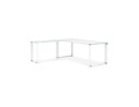 OT01340WHWH 5404028314043 Grand bureau de direction en angle XLINE en verre blanc (angle au choix) - 200 cm