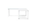 Grand bureau de direction en angle XLINE en verre blanc (angle au choix) - 200 cm