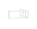 Grand bureau de direction en angle XLINE en verre blanc (angle au choix) - 200 cm
