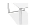 Grand bureau de direction en angle XLINE en verre blanc (angle au choix) - 200 cm