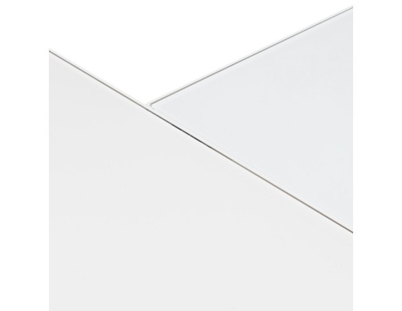 Grand bureau de direction en angle XLINE en verre blanc (angle au choix) - 200 cm