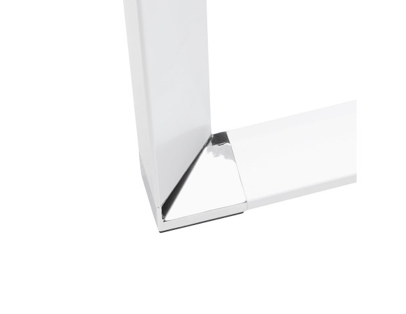 Grand bureau de direction en angle XLINE en verre blanc (angle au choix) - 200 cm