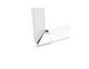 Grand bureau de direction en angle XLINE en verre blanc (angle au choix) - 200 cm