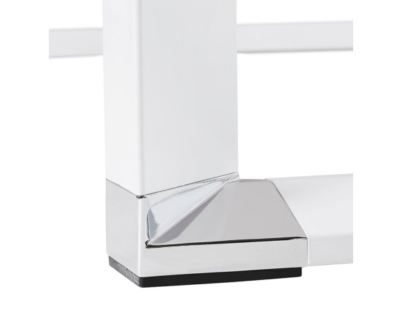 Grand bureau de direction en angle XLINE en verre blanc (angle au choix) - 200 cm