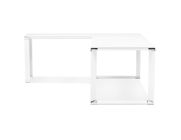 Grand bureau de direction en angle XLINE en bois blanc (angle au choix) - 200 cm