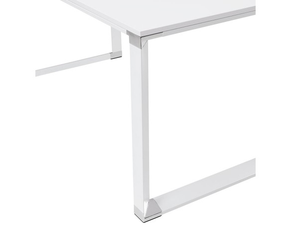 Grand bureau de direction en angle XLINE en bois blanc (angle au choix) - 200 cm