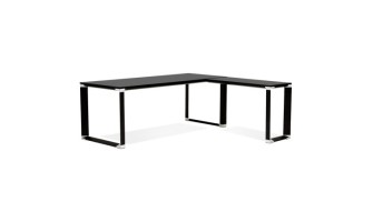 OT01880BLBL 5404028328385 Grand bureau de direction en angle XLINE en bois noir (angle au choix) - 200 cm