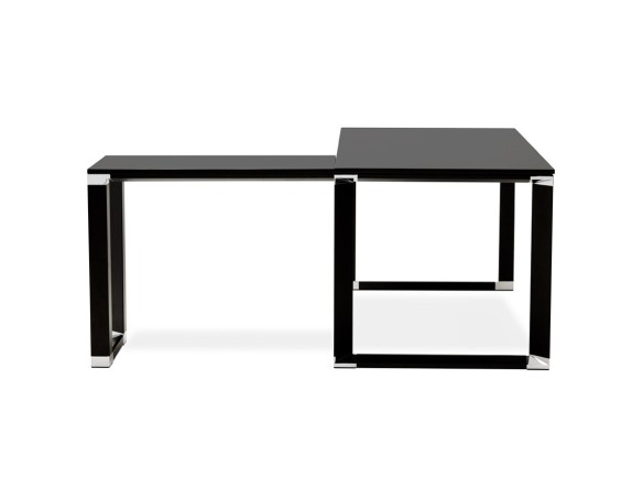 Grand bureau de direction en angle XLINE en bois noir (angle au choix) - 200 cm