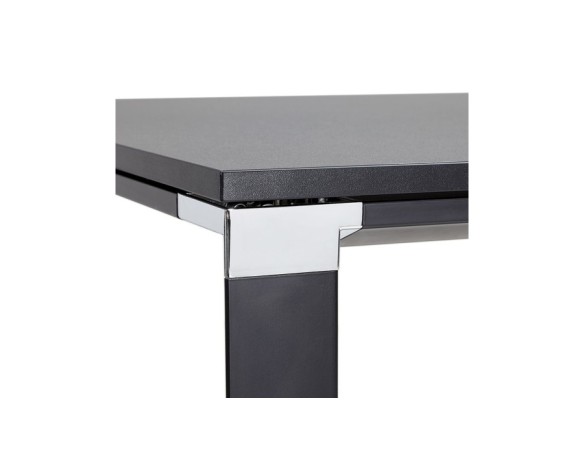 Grand bureau de direction en angle XLINE en bois noir (angle au choix) - 200 cm