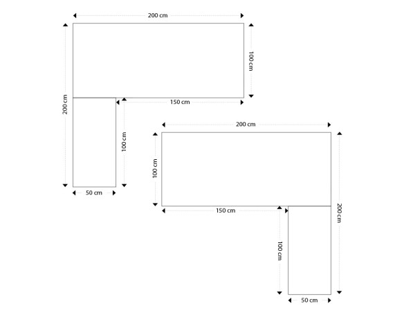 Grand bureau de direction en angle XLINE en bois noir (angle au choix) - 200 cm
