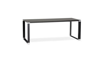 OT01890BLBL 5404028328408 Grand bureau de direction droit XLINE en bois noir - 200x100 cm