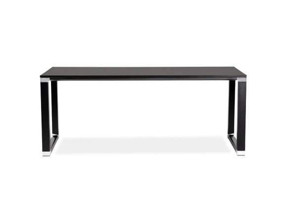 Grand bureau de direction droit XLINE en bois noir - 200x100 cm