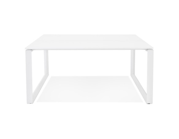 Table de réunion / bureau bench BAKUS SQUARE blanc - 140x140 cm