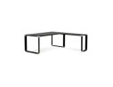 Grand bureau de direction en angle XLINE en verre noir (angle au choix) - 200 cm
