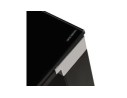 Grand bureau de direction en angle XLINE en verre noir (angle au choix) - 200 cm