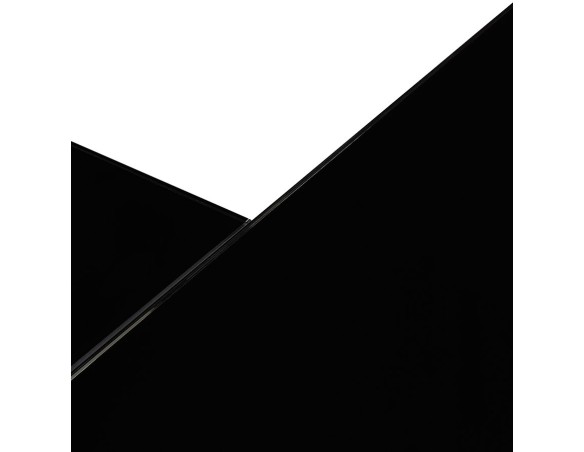 Grand bureau de direction en angle XLINE en verre noir (angle au choix) - 200 cm