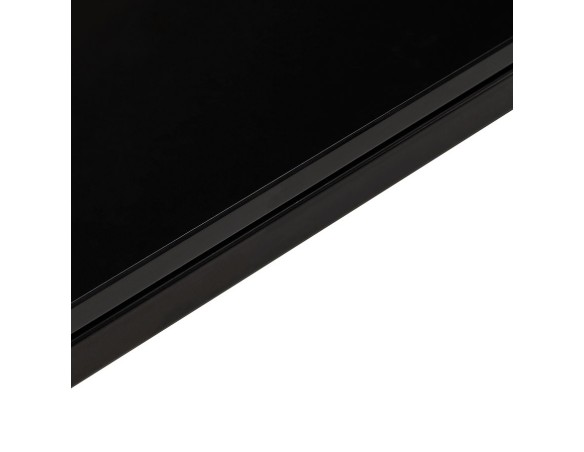 Grand bureau de direction en angle XLINE en verre noir (angle au choix) - 200 cm