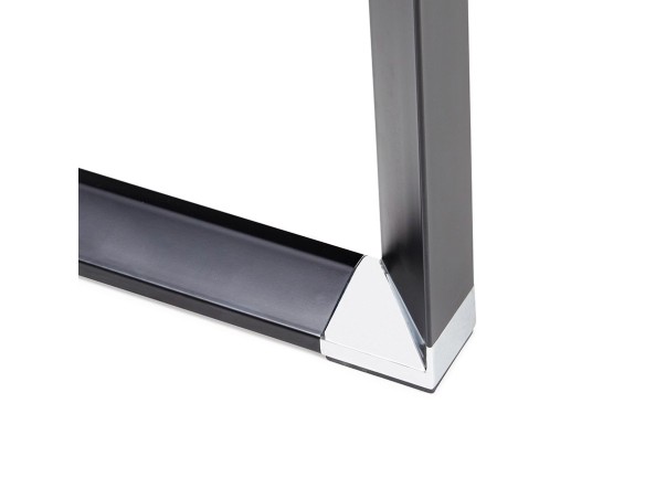 Grand bureau de direction en angle XLINE en verre noir (angle au choix) - 200 cm