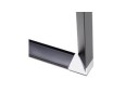 Grand bureau de direction en angle XLINE en verre noir (angle au choix) - 200 cm