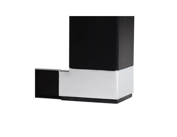 Grand bureau de direction en angle XLINE en verre noir (angle au choix) - 200 cm