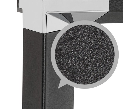 Grand bureau de direction en angle XLINE en verre noir (angle au choix) - 200 cm