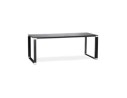 OT01940BLBL 5404028330425 Grand bureau de direction droit XLINE en verre noir - 200x100 cm