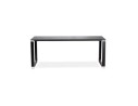 Grand bureau de direction droit XLINE en verre noir - 200x100 cm