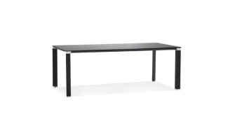 OT01950BLBL 5404028330449 Table de réunion / à manger design XLINE en verre noir - 200x100 cm
