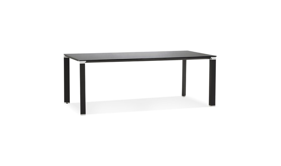OT01950BLBL 5404028330449 Table de réunion / à manger design XLINE en verre noir - 200x100 cm
