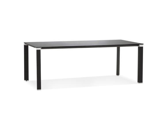 OT01950BLBL 5404028330449 Table de réunion / à manger design XLINE en verre noir - 200x100 cm