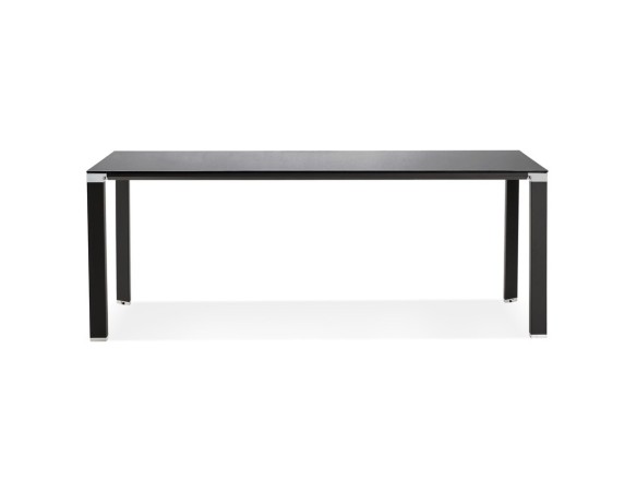 Table de réunion / à manger design XLINE en verre noir - 200x100 cm
