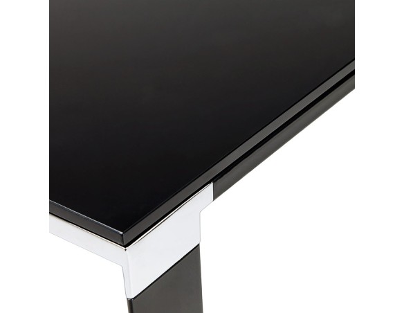 Table de réunion / à manger design XLINE en verre noir - 200x100 cm