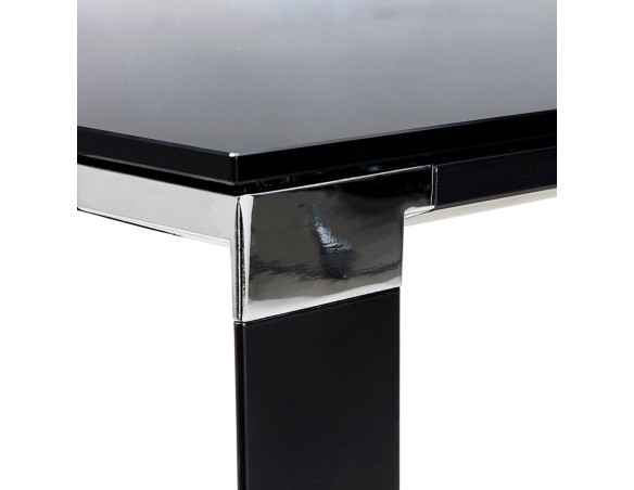 Table de réunion / à manger design XLINE en verre noir - 200x100 cm