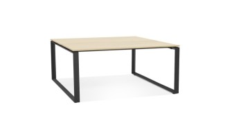OT02200BLNA 5404028339831 Table de réunion / bureau bench BAKUS SQUARE en bois finition naturelle et métal noir - 140x140 cm