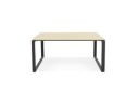 Table de réunion / bureau bench BAKUS SQUARE en bois finition naturelle et métal noir - 140x140 cm