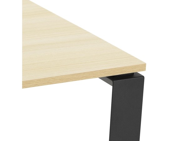 Table de réunion / bureau bench BAKUS SQUARE en bois finition naturelle et métal noir - 140x140 cm