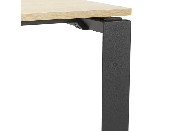 Table de réunion / bureau bench BAKUS SQUARE en bois finition naturelle et métal noir - 140x140 cm