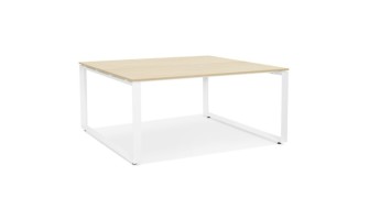 OT02220WHNA 5404028339879 Table de réunion / bureau bench BAKUS SQUARE en bois finition naturelle et métal blanc - 140x140 cm