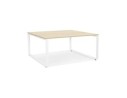 OT02220WHNA 5404028339879 Table de réunion / bureau bench BAKUS SQUARE en bois finition naturelle et métal blanc - 140x140 cm
