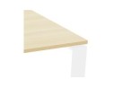 Table de réunion / bureau bench BAKUS SQUARE en bois finition naturelle et métal blanc - 140x140 cm