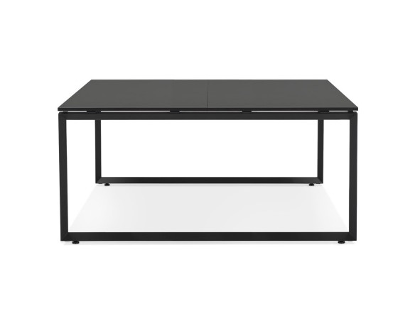 Table de réunion / bureau bench BAKUS SQUARE noir - 160x160 cm