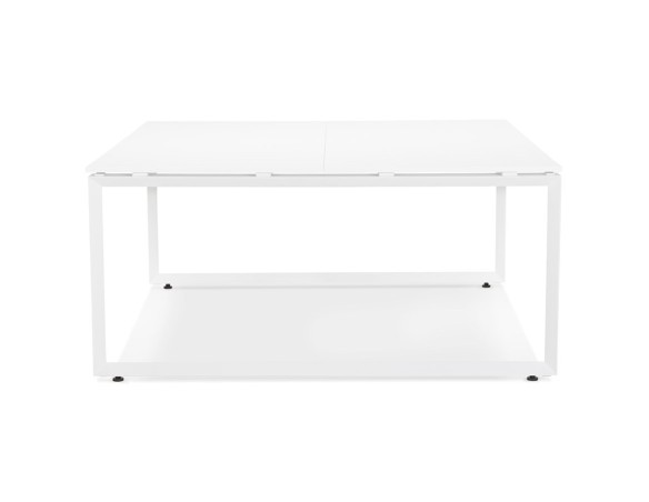 Table de réunion / bureau bench BAKUS SQUARE blanc - 160x160 cm