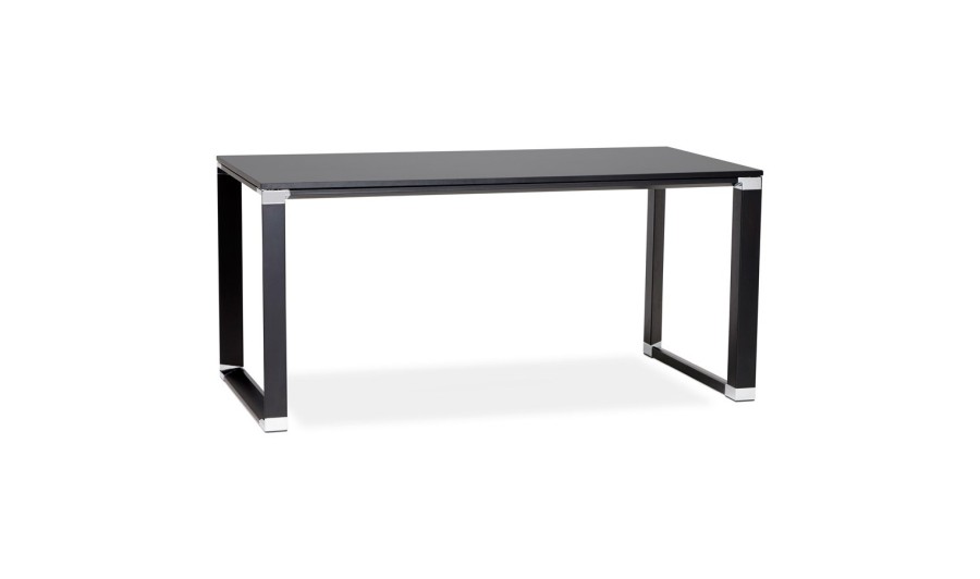 OT00180BL 5420072034935 Bureau droit design XLINE en bois noir - 160x80 cm