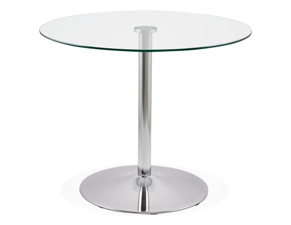 Petite table de cuisine ronde YOUPI en verre - à 90 cm