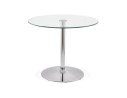 Petite table de cuisine ronde YOUPI en verre - à 90 cm