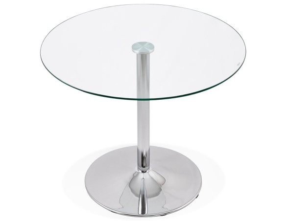 Petite table de cuisine ronde YOUPI en verre - à 90 cm