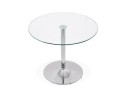 Petite table de cuisine ronde YOUPI en verre - à 90 cm